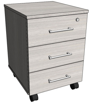 Тумба мобильная с 3 ящиками 400х450х560